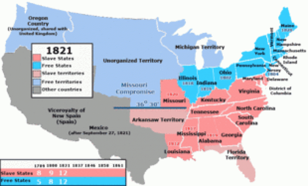 Slave States And Free States - Wikipedia for Slave States And Free States Map