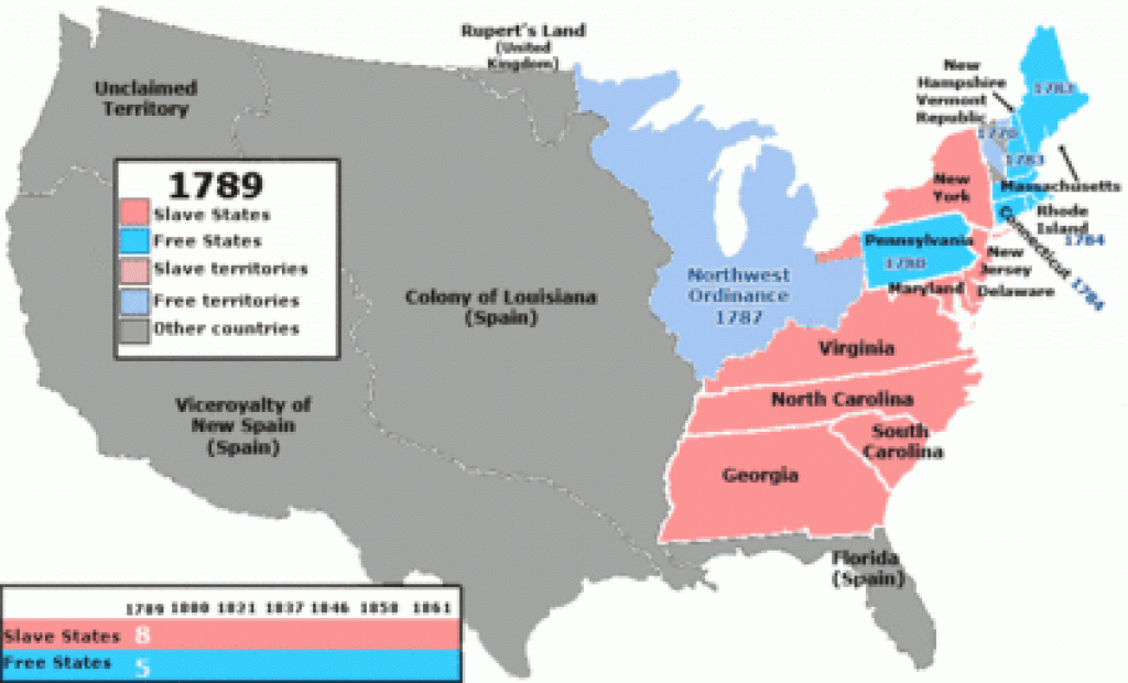 Slave States And Free States - Wikipedia throughout Map Of Slavery In The United States
