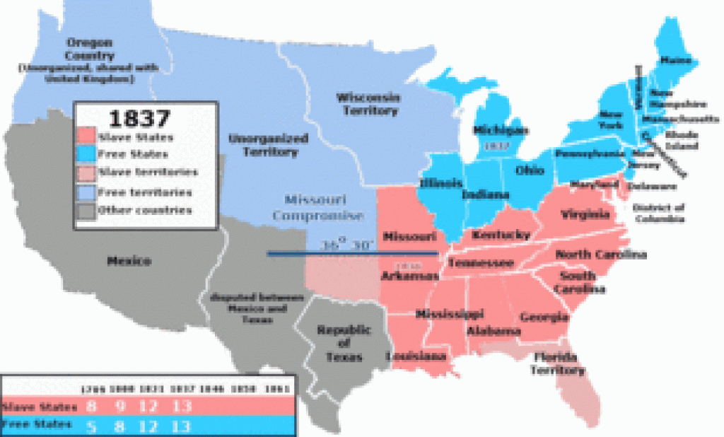 Slave States And Free States - Wikipedia with regard to Slave States And Free States Map