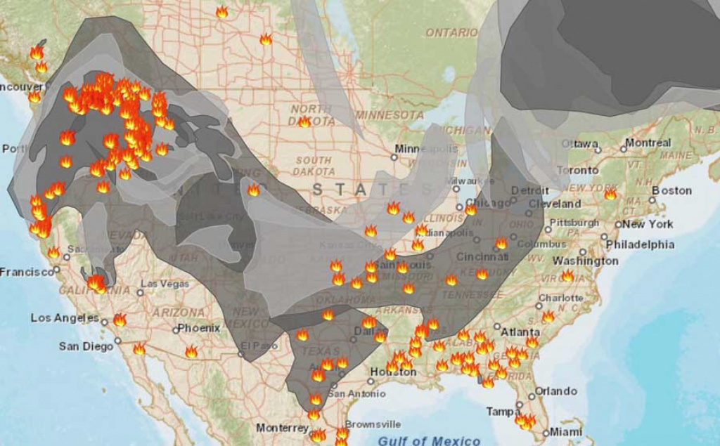 Smoke Map And Red Flag Warnings, August 24, 2015 - Wildfire Today pertaining to Smoke Map Washington State