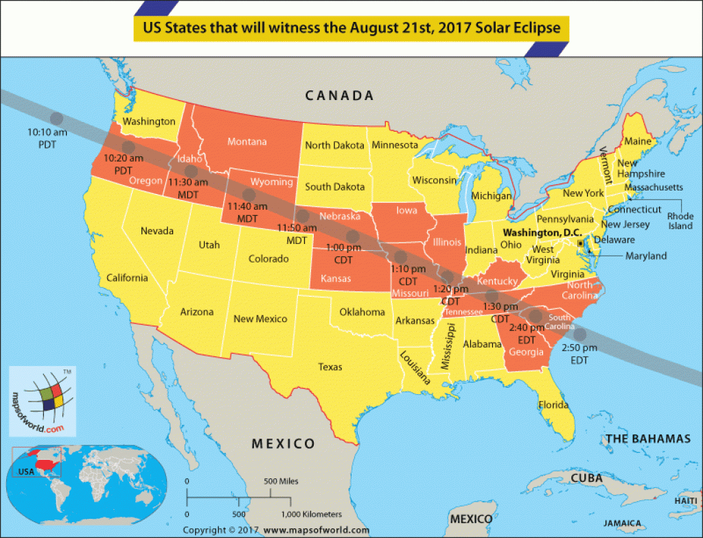 Solar Eclipse 2017 Map - Total Great American Solar Eclipse Path pertaining to Eclipse Maps By State