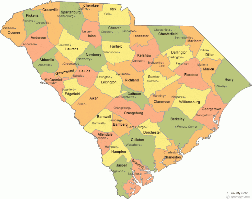 South Carolina County Map with regard to Nc State Map With Counties