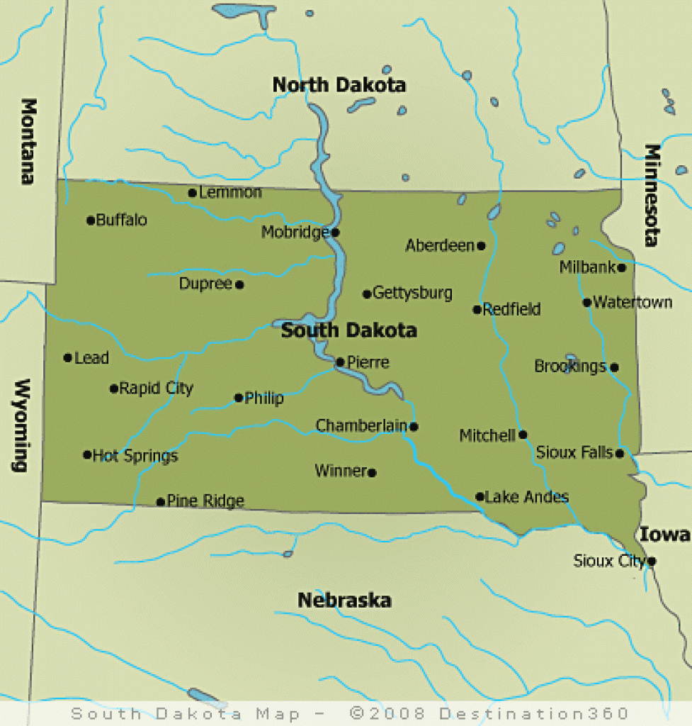 South Dakota State Map - Map Of South Dakota pertaining to South Dakota State Parks Map