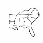Southeast Coloring Pages Regarding Blank Map Of Southeast United States