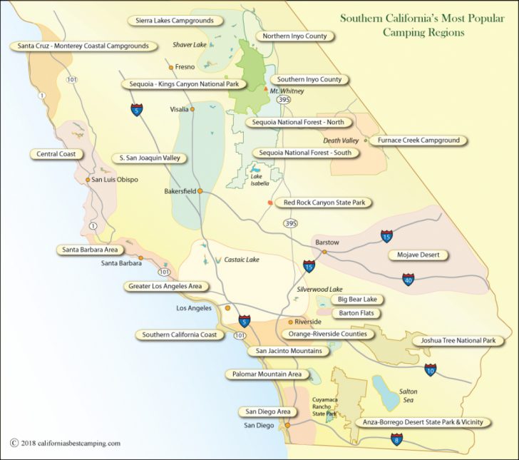 Southern California Campgrounds Map - California's Best Camping ...