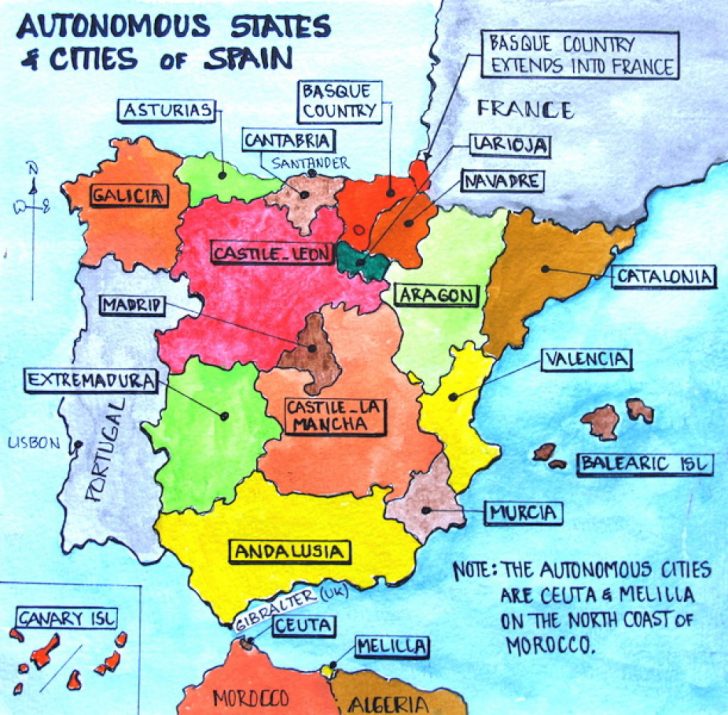 Spain States Map