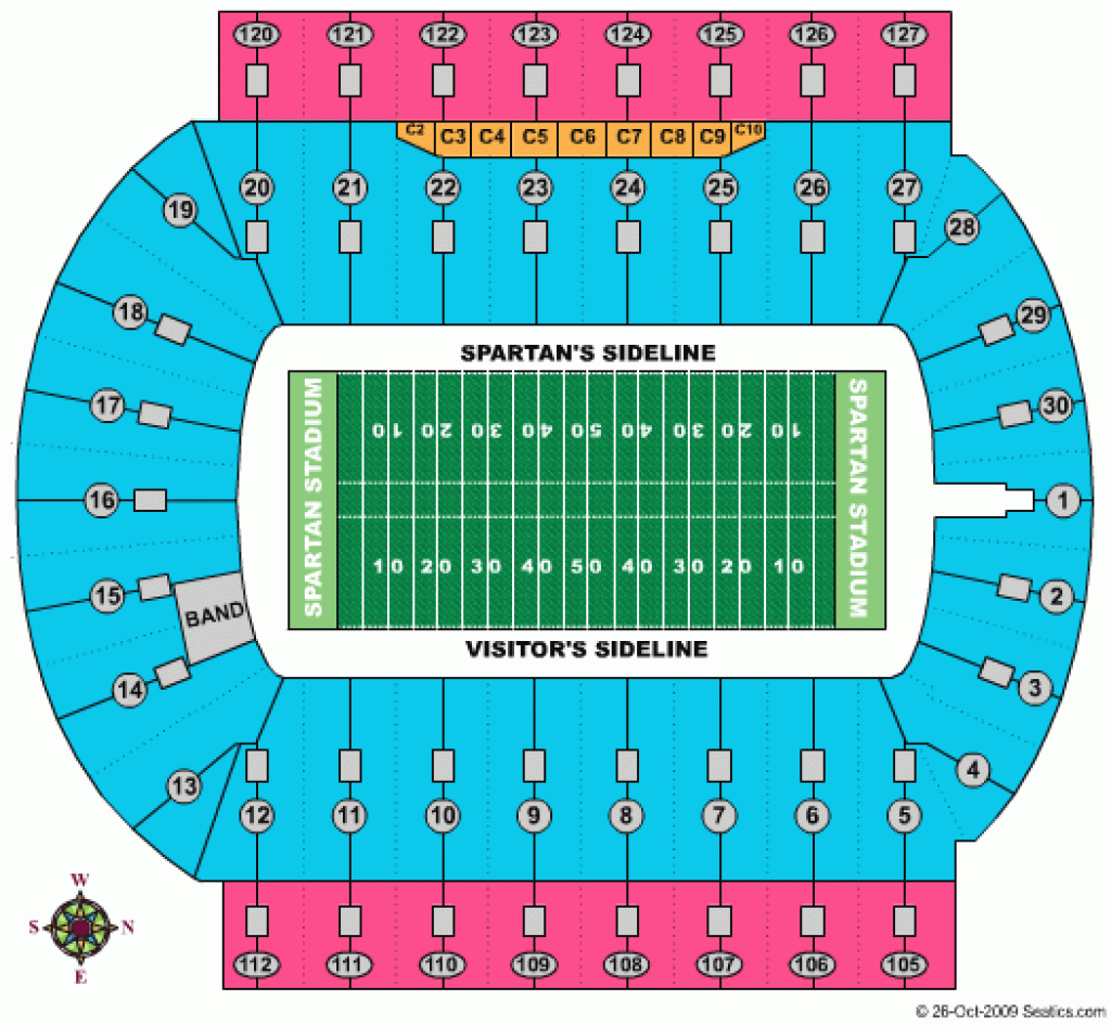 Spartan Stadium Seating Chart - Msu Football Seating Chart - Spartan pertaining to Michigan State Football Stadium Map