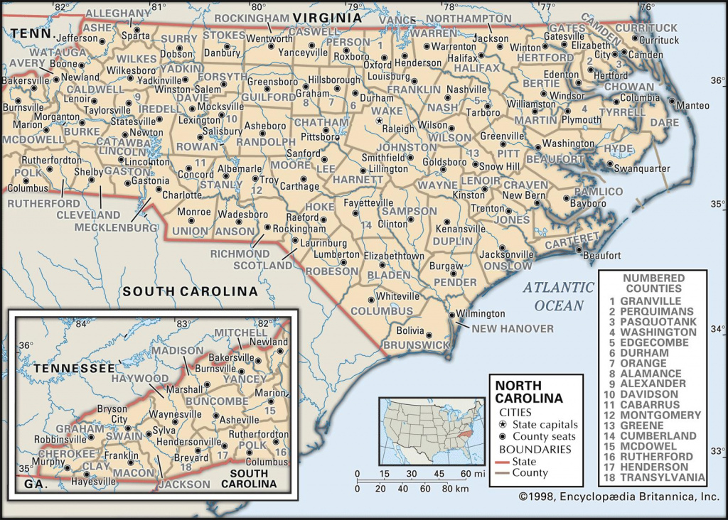 State And County Maps Of North Carolina within Nc State Map With Counties