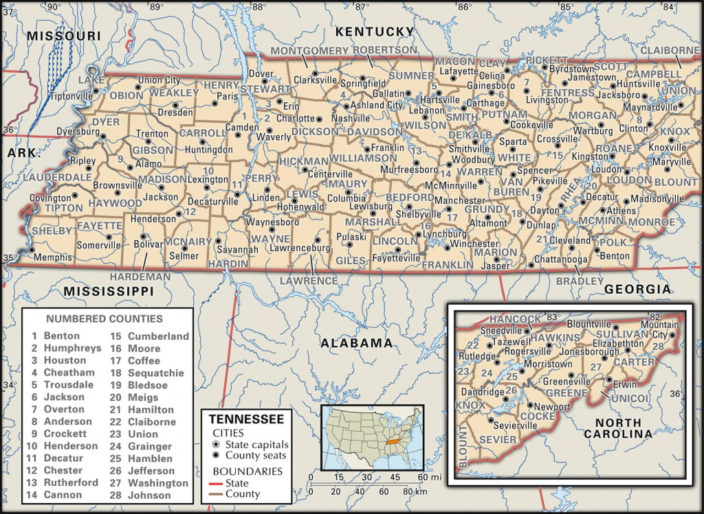 State And County Maps Of Tennessee pertaining to Tennessee State Map With Counties