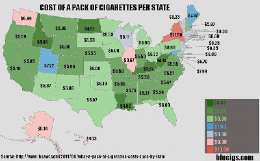 State Cigarette Prices Map - Complete-Cigaretshop pertaining to Cigarette Prices By State Map