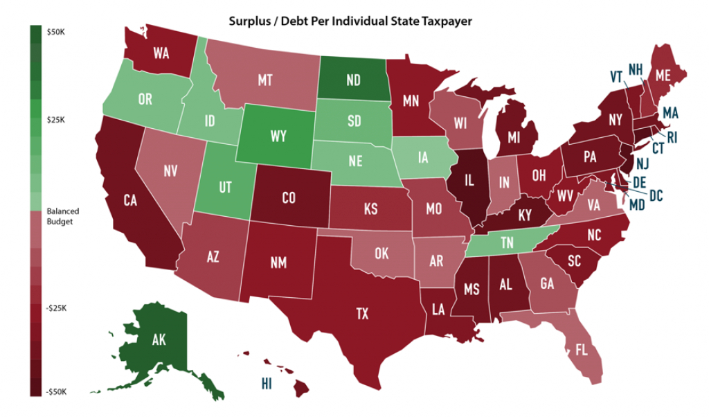 State Debt,the Map: How Does Your State Compare? within What States Have I Been To Map