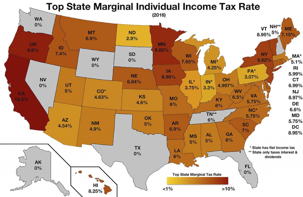 State Income Tax - Wikipedia inside States Without Income Tax Map