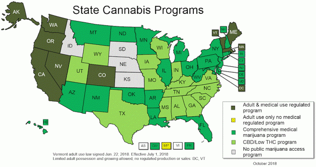 State Medical Marijuana Laws intended for Marijuana Laws By State Map
