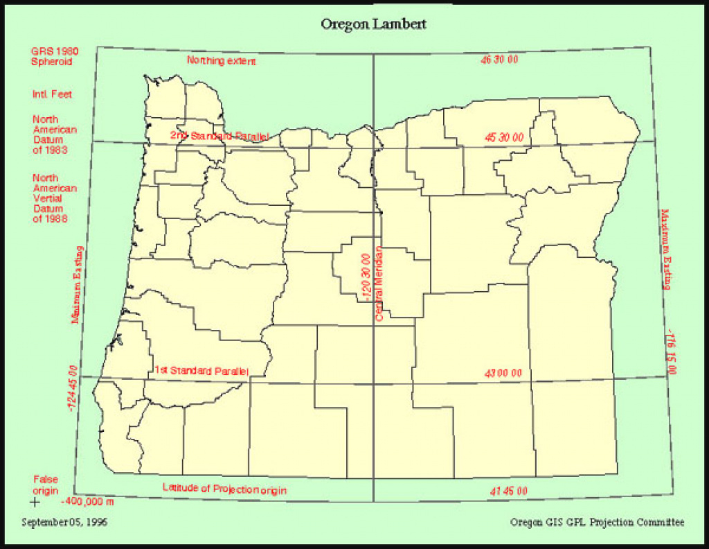 State Of Oregon: Oregon Geospatial Enterprise Office - Oregon with State Plane Coordinate System Map