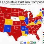 State Partisan Composition In State Legislature Map 2016
