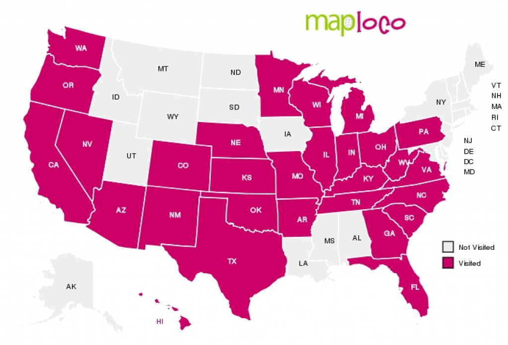 States I Ve Been To Map | Free Printable Maps intended for States Ive Been To Map