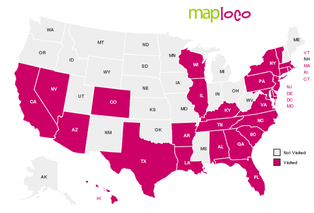States I&amp;#039;ve Visited: Al, Ar, Az, Ca, Co, Ct, Dc, De, Fl, Ga, Hi, Il pertaining to What States Have I Been To Map