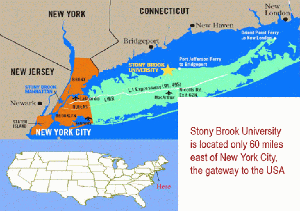 Stony Brook University Undergraduate Admissions intended for State University Of New York Map