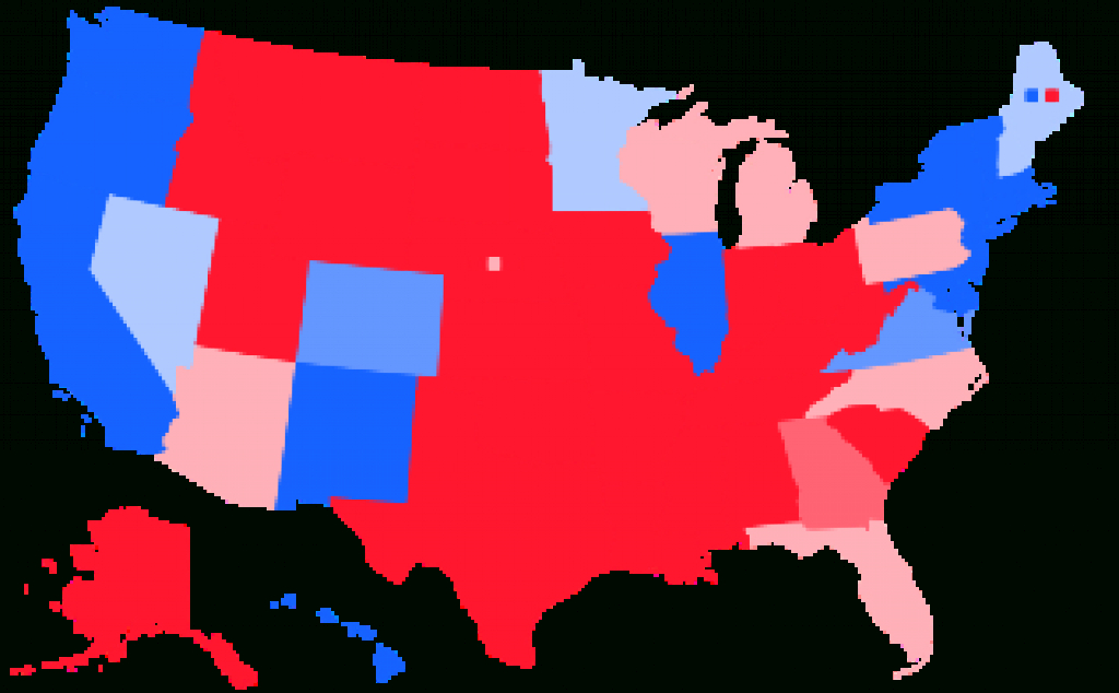 Swing State - Wikipedia inside Map Of Red States And Blue States 2016