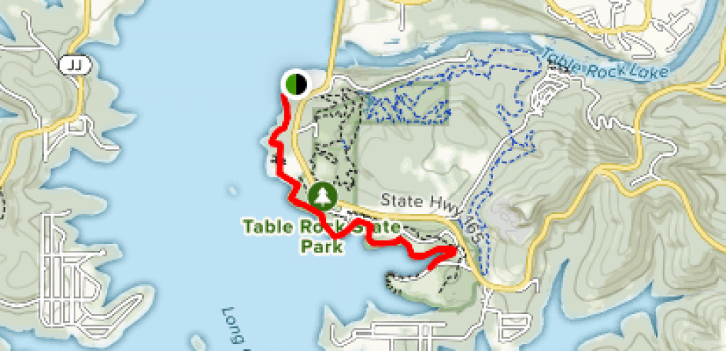 Table Rock Lakeshore Trail - Missouri | Alltrails intended for Table Rock State Park Map