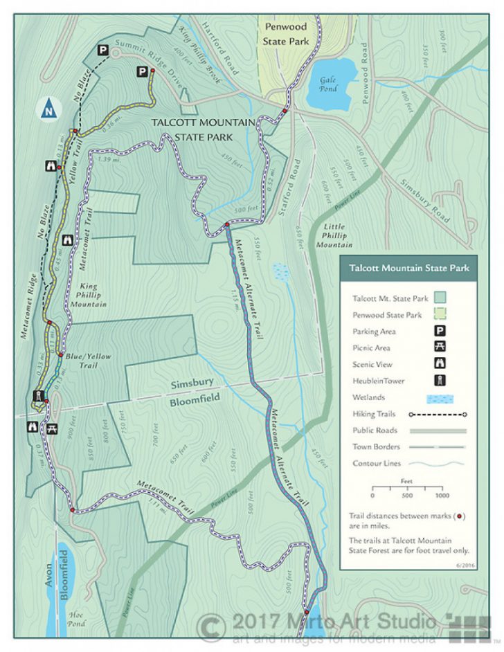 Talcott Mountain State Park Trail Map