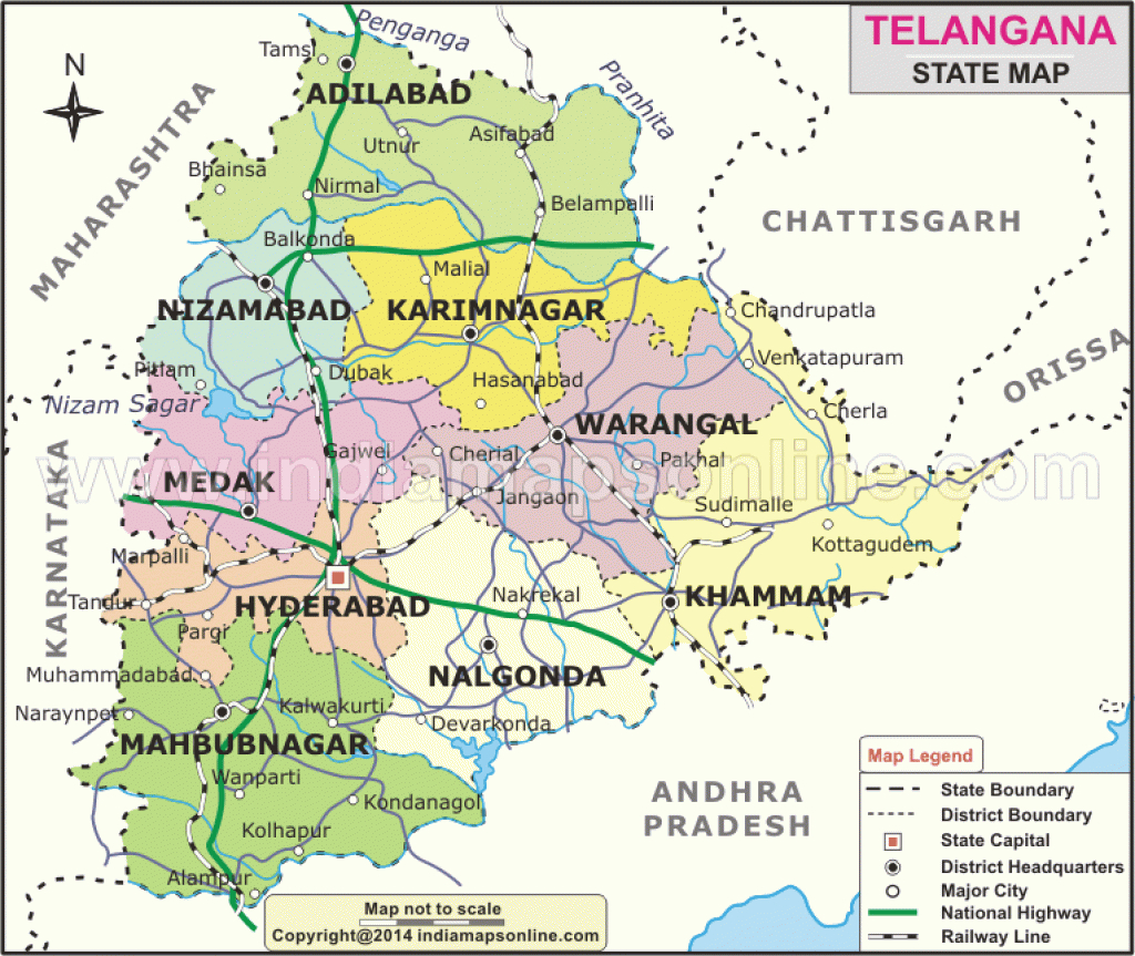 Telangana Map | Telangana State Map for State Map Com