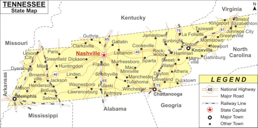 Tennessee Map, Map Of Tennessee With Cities, Road, River, Highways with State Map Of Tennessee Showing Cities