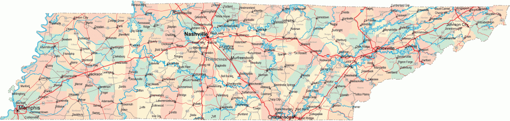 Tennessee Road Map - Tn Road Map - Tennessee Highway Map throughout State Map Of Tennessee Showing Cities