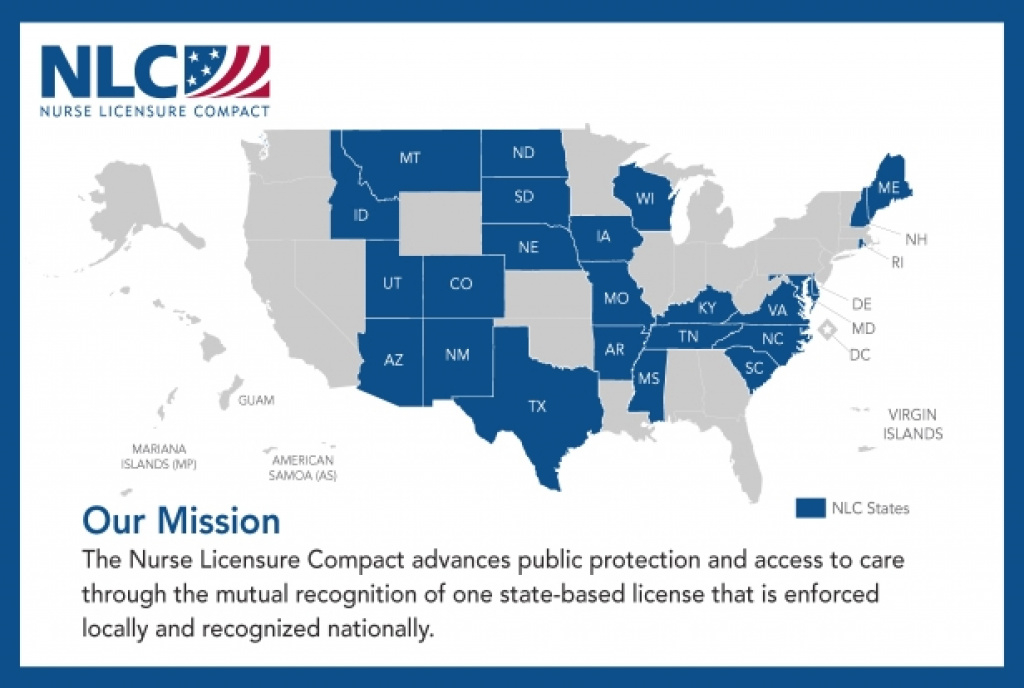 Texas Board Of Nursing - Nurse Licensure Compact Information inside Nursing Compact States Map