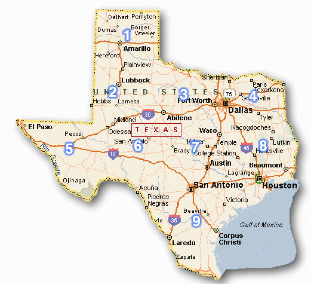 Texas County Maps Cities Towns Full Color intended for Texas Map State Cities