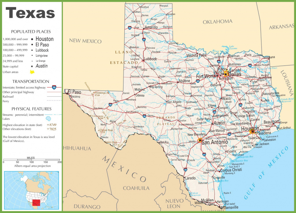 Texas Highway Map with regard to Texas State Highway Map