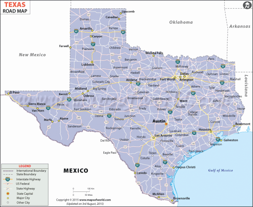Texas Road Map | Texas Highway Map regarding Texas Map State Cities