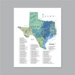 Texas State Parks Map Printable Map Of The State Parks In | Etsy Regarding Texas State Parks Map