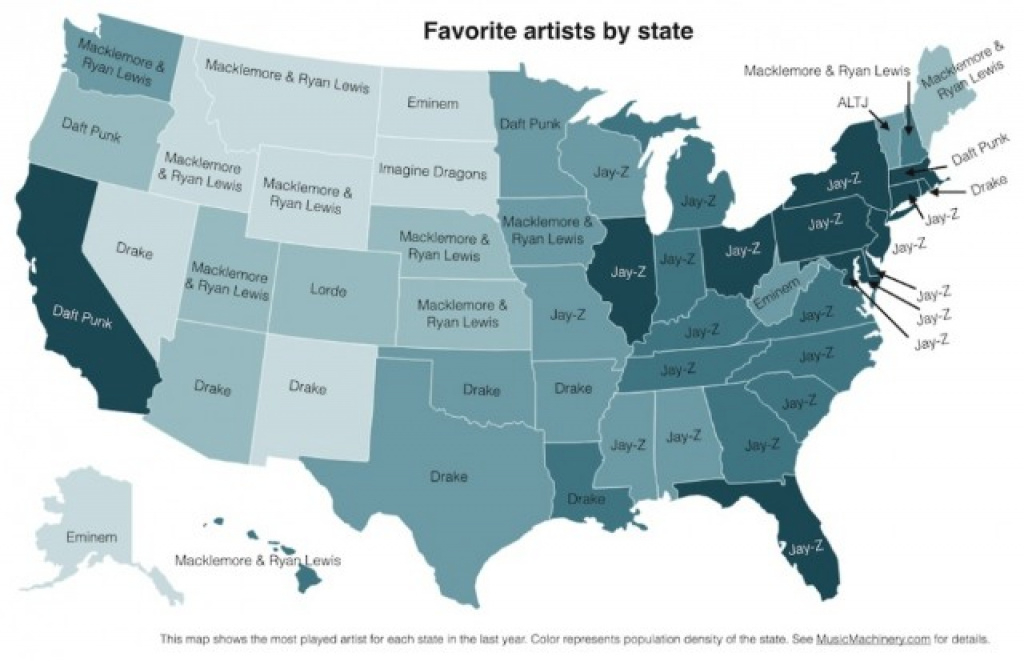 The Actual Map Of Each State&amp;#039;s Favorite Artists Is Kind Of A Bummer with regard to Map Of Who Won Each State