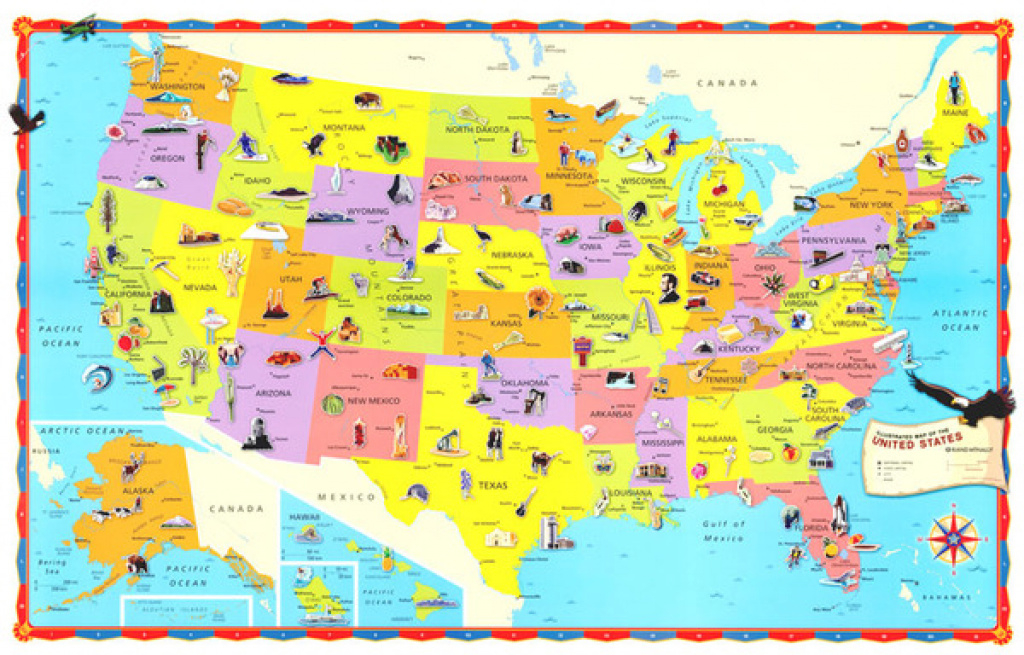 The Children's United States Us Usa Wall Map 32X50 within United States Map For Kids