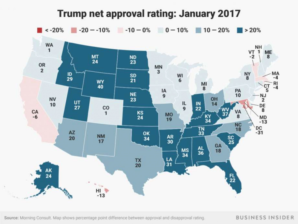 The Cohen And Manafort Convictions Didn&amp;#039;t Hurt Trump&amp;#039;s Approval intended for Trump Support By State Map