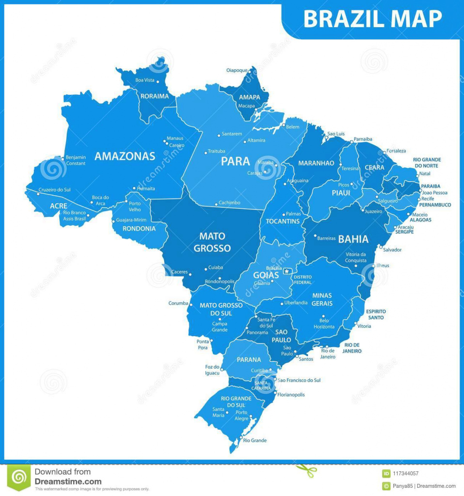 The Detailed Map Of The Brazil With Regions Or States And Cities intended for Map Of Brazil States And Cities