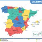 The Detailed Map Of The Spain With Regions Or States And Cities Intended For Spain States Map