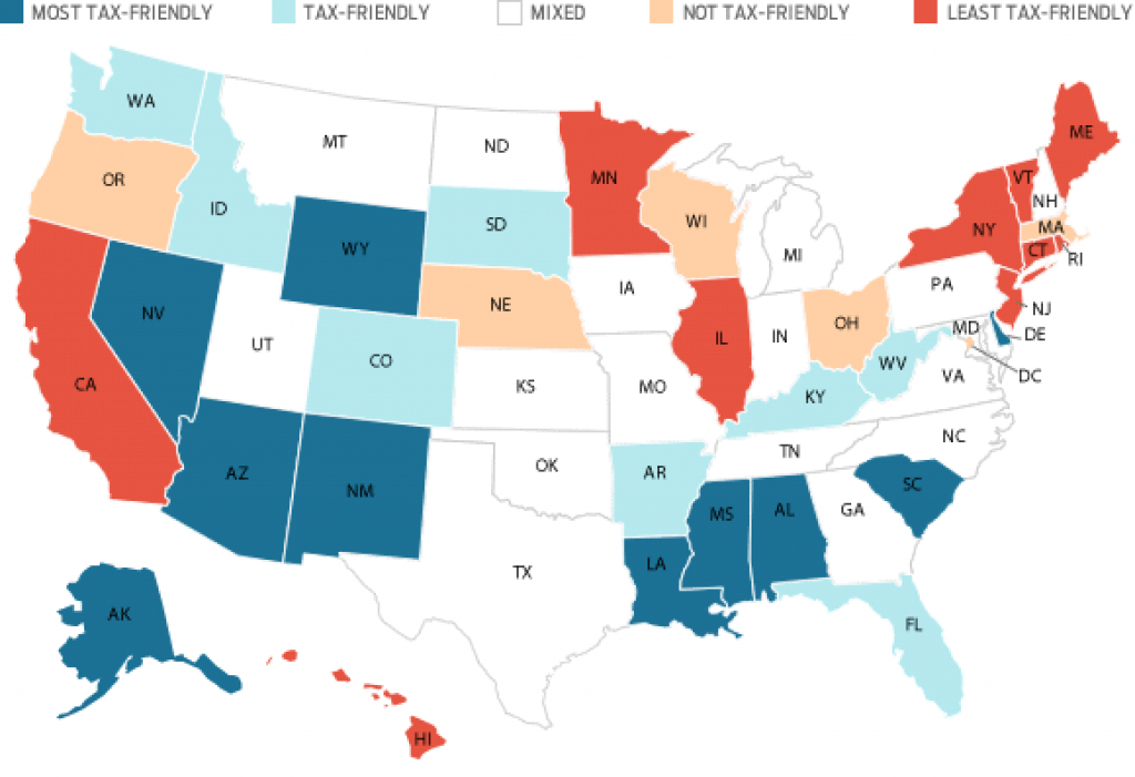The Kiplinger Tax Map: Hawaii 4Th Least Tax-Friendly State - Tax for Tax Friendly States Map