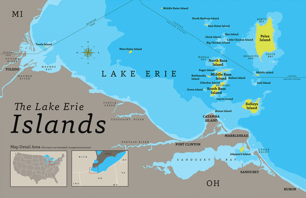 The Lake Erie Islands Map On Behance inside Map Lake Erie Surrounding States