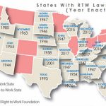 The New World Of Right To Work   Area Development Throughout Map Of Right To Work States