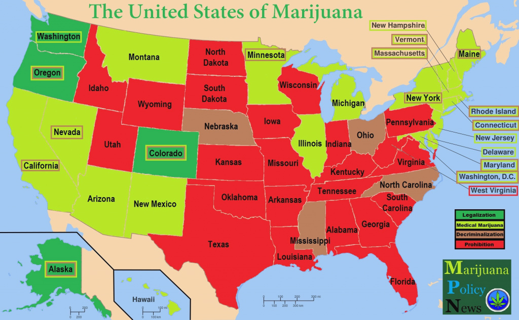 The United States Of Marijuana - Medical Marijuana with Marijuana Laws By State Map