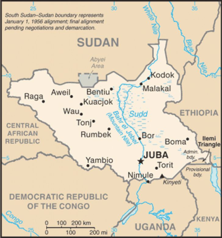 Map Of South Sudan States And Counties
