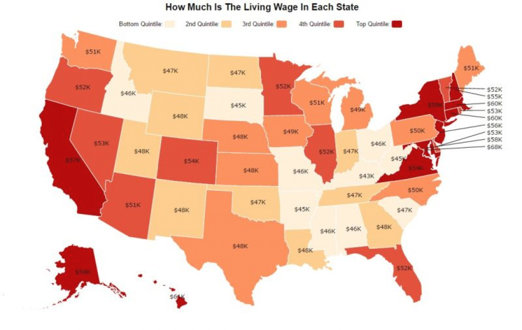 Cost Of Living By State Map Printable Map