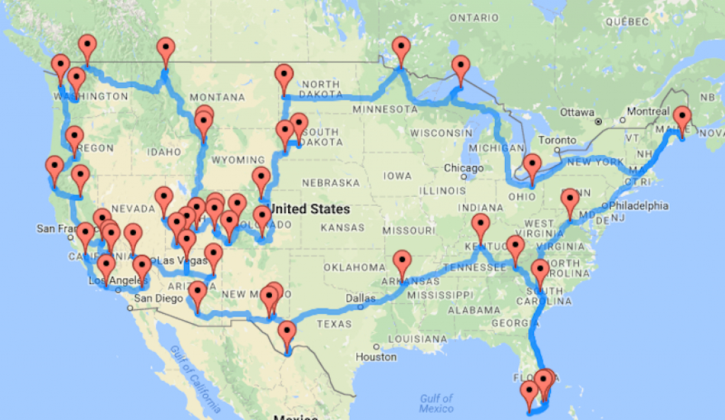 This Map Shows You The Best Road Trip Route Between National Parks within United States Road Trip Map
