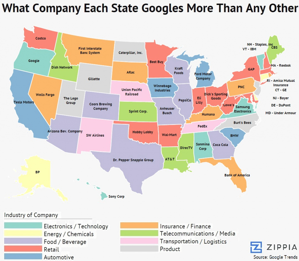 This Surprising Map Shows What Company Each State Googles More Than with Map Of Who Won Each State