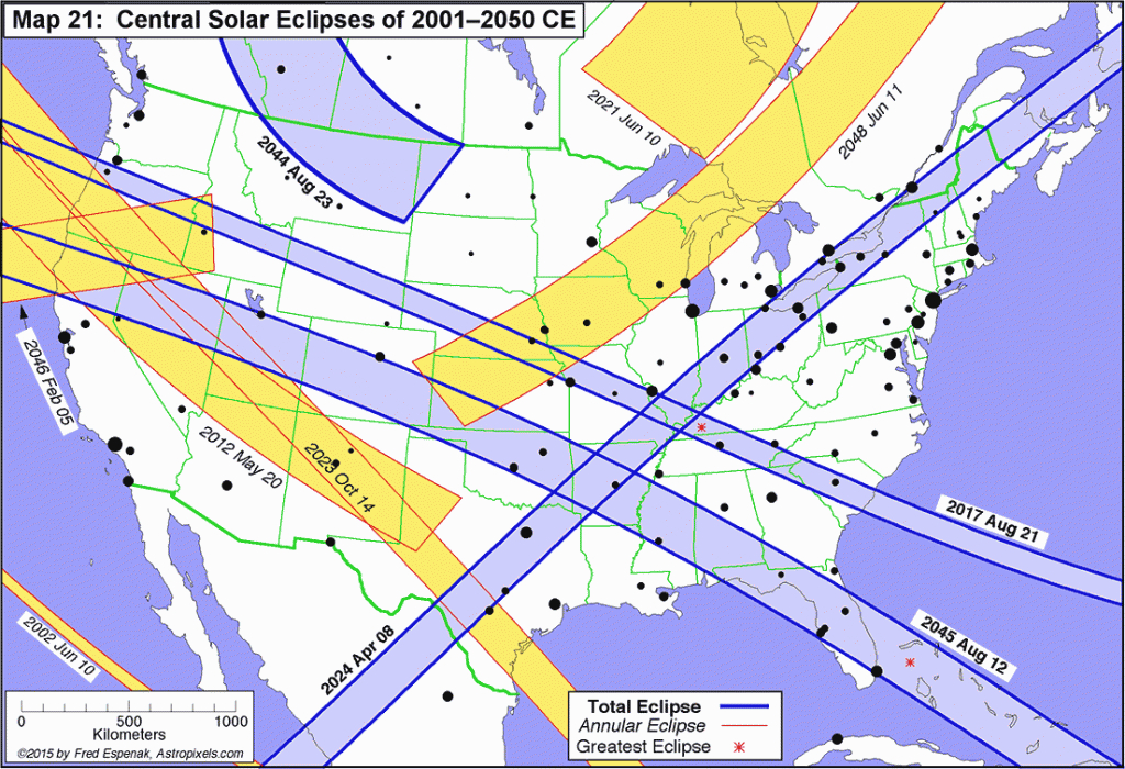 Total Solar Eclipses In The Usa | Earth | Earthsky intended for Eclipse Maps By State