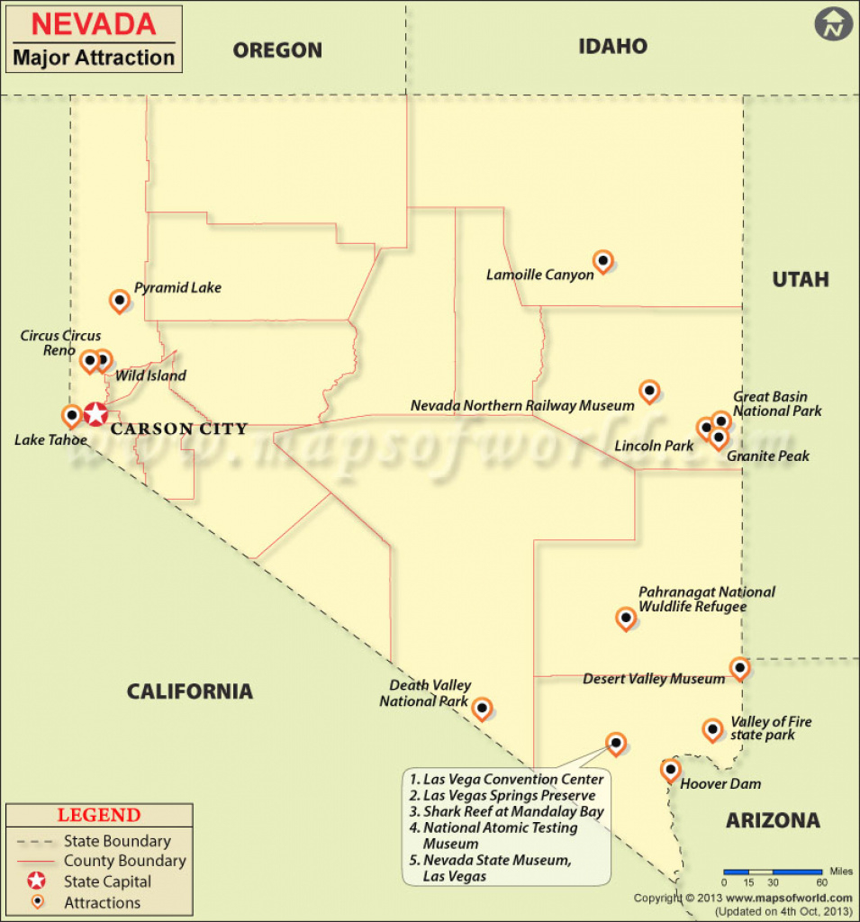 Travel Attractions In Nevada | Places To Visit In Nevada intended for Nevada State Parks Map
