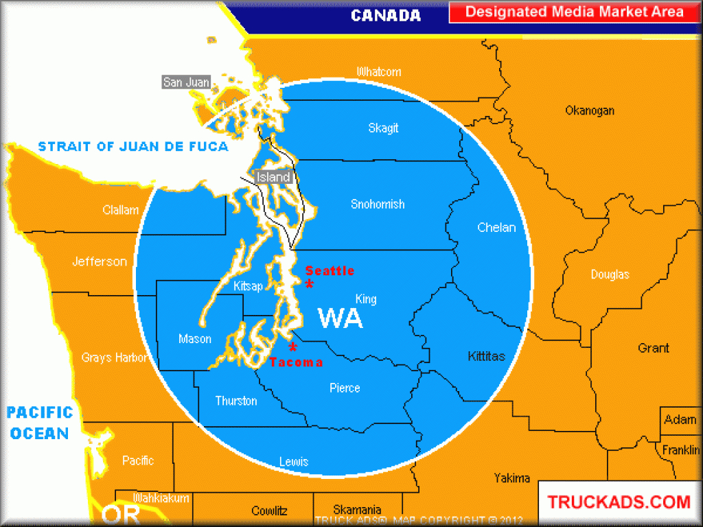Truck Ads® | Seattle Tacoma Designated Market Map | A D M A P throughout Dma Map By State