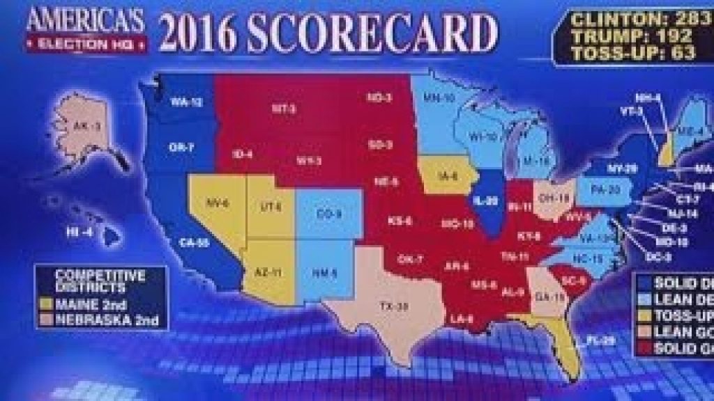 Trump Vs. Clinton: The State Of Fox Electoral Map And Polls - Youtube for Trump States Map
